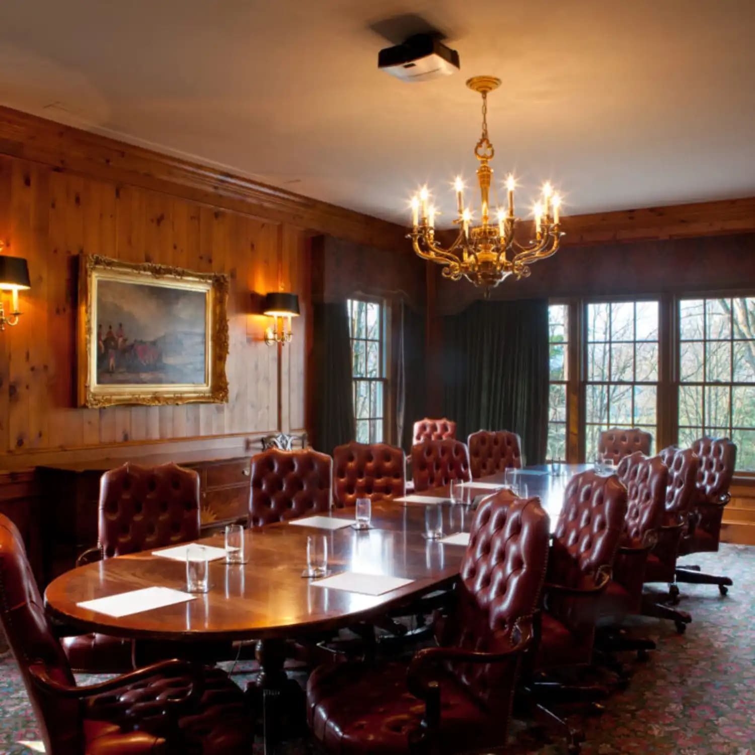 Birch Boardroom set for a small executive meeting