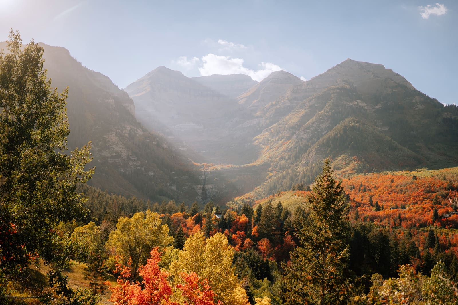 Fall color across the mountains above Sundance